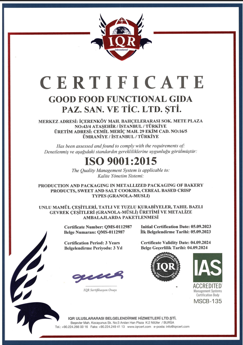 Good Food ISO 9001: 2015